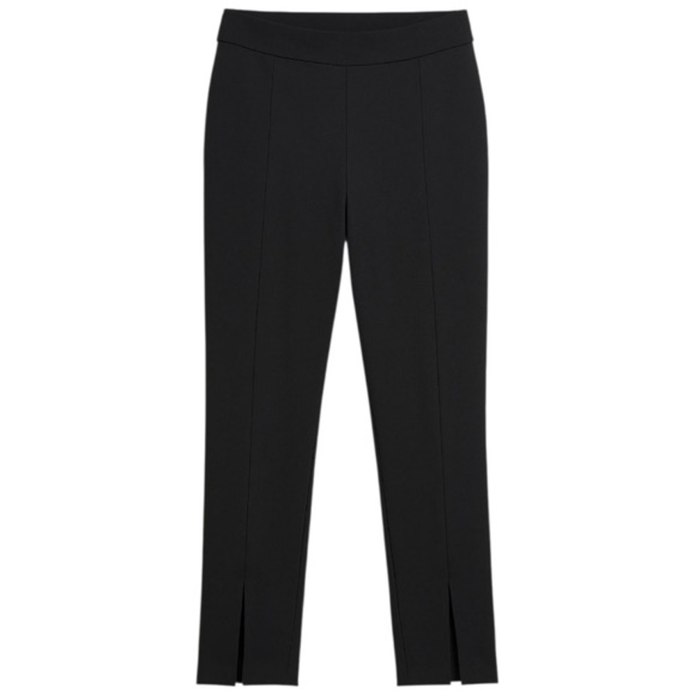 1.STATE Black Ponte Ankle Pants Seamed Front Slit Women Small Minimalist Classic